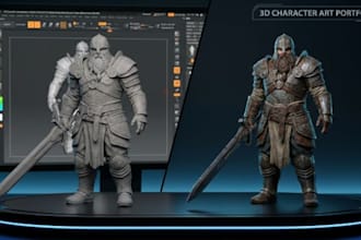 do 3d character modeling for sculpting, 3d printing, molding, toy and statue