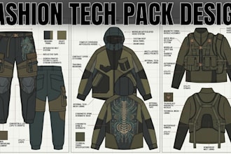 design fashion tech pack clothing tech pack fashion wear flats apparel design