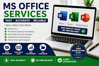 do ms office work, data entry and virtual assistant tasks