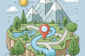 make flat, linear, modern hand drawn map vector illustration