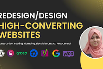 create a contractor, roofing, construction, plumbing and electrician website