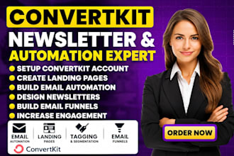 setup convertkit newsletter convertkit automation kit landing page, email funnel