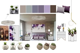 interior mood board with realistic 3d images