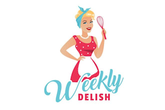 design weekly delish restaurant food logo