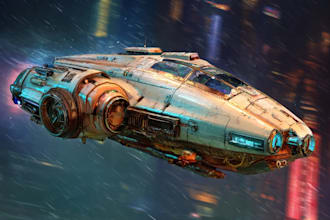 design spaceship, sci fi illustration and sci fi art