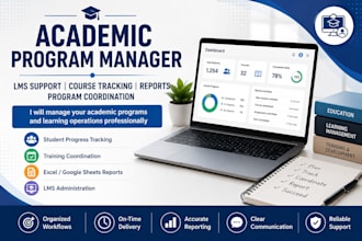 manage academic programs, lms operations,  training coordination