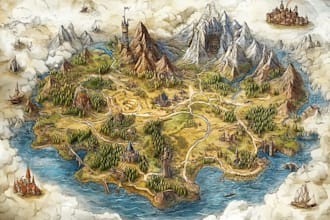 design a unique vector map, realistic or fantasy