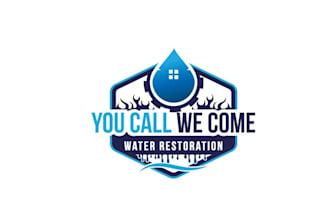 design unique water restoration company logo