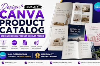 design quality canva product catalog, brochure design, product booklet, freebie