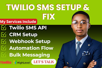 build twilio IVR, SMS automation, voice calls, ai chatbot and bulk SMS system