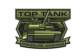 make veteran owned business logo with power washing service