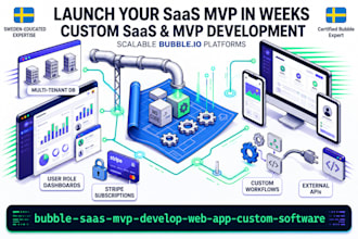 develop custom bubble io web app, bubble saas, no code website, bubble mvp saas
