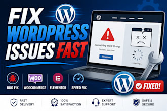 fix wordpress errors, bugs, broken links, and website issues