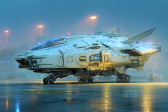 draw sci fi spaceship concept art or vehicle design