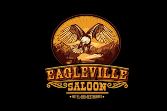 design vintage wild west saloon logo for you