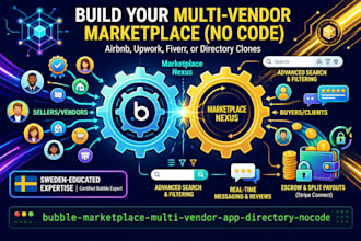 build a bubble multi vendor marketplace website, bubble mvp on bubble io no code