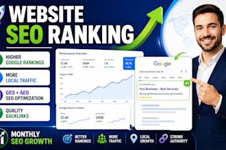 do monthly website local off page, GEO, aeo, SEO to rank your website
