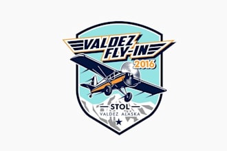 design valdez alaska stol logo with competition bush planes