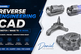 do reverse engineering cad convert sketch or image to 3d model and step file