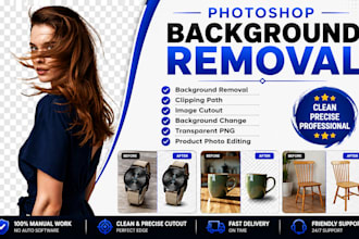 do professional background removal, clipping path and photo editing