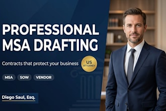 draft a professional master service agreement msa as a US attorney