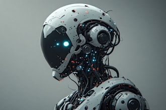 draw amazing character mecha robot illustration