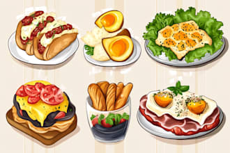 draw food and drink product illustration