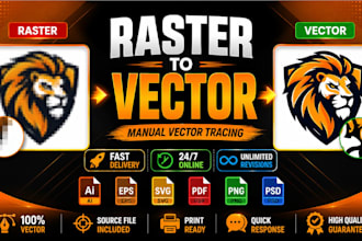 manually convert raster image to vector in adobe illustrator