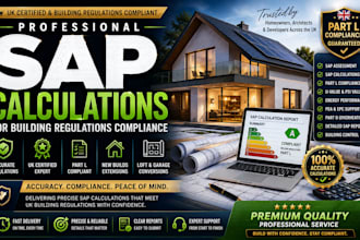 provide sap calculations, sap assessment, part l building regulations UK