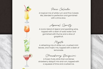 make eye catching menus, brochures, posters, and adverts