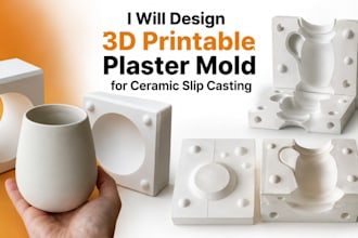 design 3d printable plaster mold for ceramic slip casting