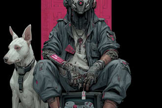 create detailed art of sci fi cyberpunk psychedelic artwork