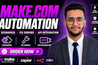 fix make com errors, setup make com automation and make scenario expert