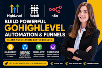 build a gohighlevel snapshot, ghl workflow automation and funnel setup