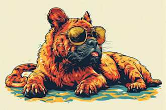 create custom retro pop art vintage stamp illustrations