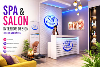 design spa interior and beauty salon with 3d rendering
