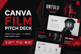 design canva film pitch deck, movie pitch deck, TV series, and web series deck