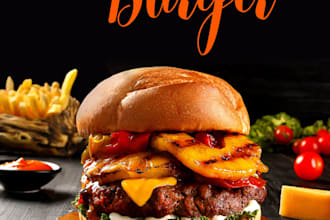 design restaurant menu and food promo poster for social media