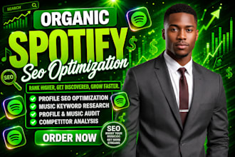 do spotify SEO, keyword research, profile optimization and audit for artists