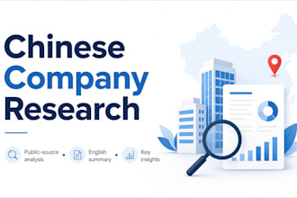 research chinese suppliers , competitors and market information