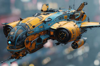 create sci fi spaceship art and futuristic illustrations