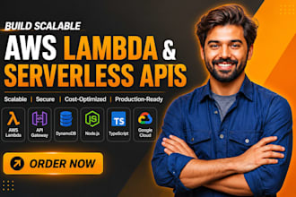 build AWS lambda serverless API, nodejs backend and google cloud solutions