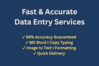 do fast and accurate data entry and copy typing