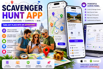 develop scavenger hunt app for events, tourism and gaming