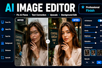 edit ai images flaw fixing, upscaling, and text corrections