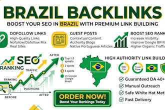 build high authority brazil backlinks dofollow links and guest posts for SEO