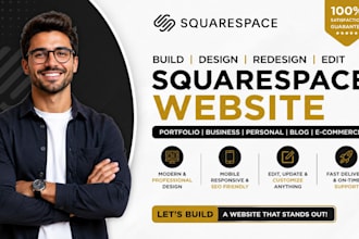 build squarespace website design redesign edit squarespace portfolio seo website