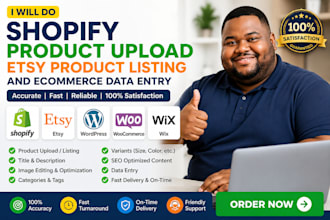 do shopify product upload etsy product listing and ecommerce data entry