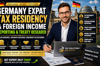 handle germany expat tax residency foreign income reporting treaty research vat