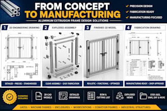 design aluminum extrusion frames, machine enclosures, gates, and workstations